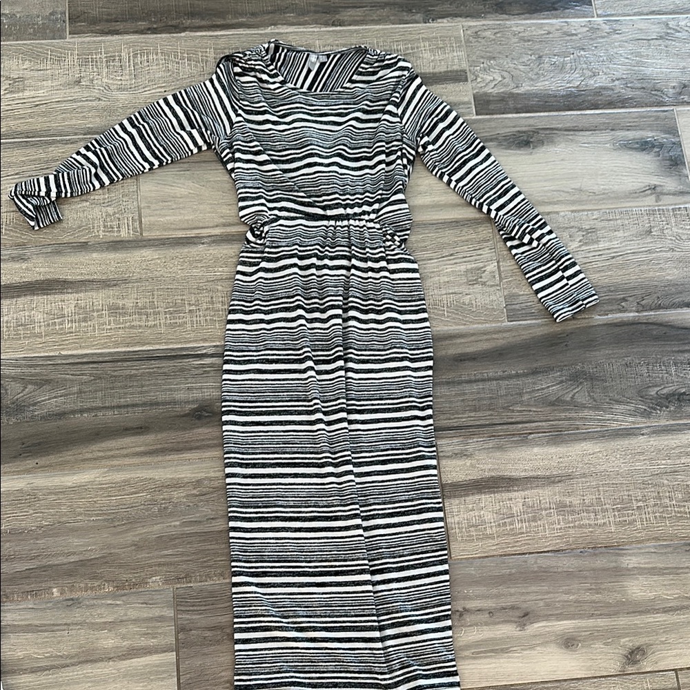 Striped Black and White Maxi Dress